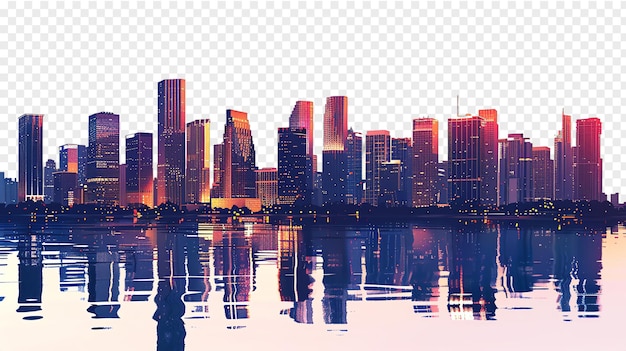 PSD miami city skyline