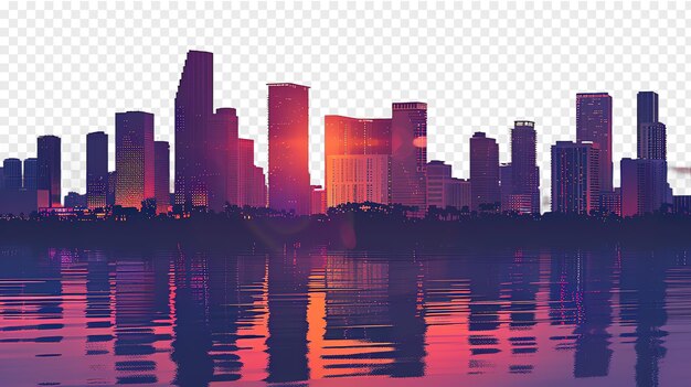 PSD miami city skyline