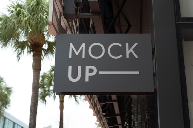 Miami street business signs mockup