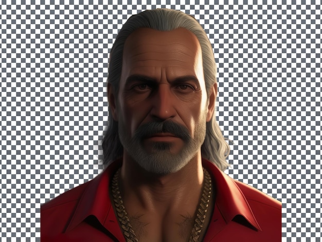 Michael De Santa Grand Theft Auto V realistic on transparent background