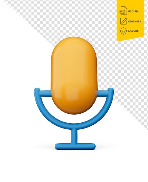 Microphone 3d Modern Style Isolated On White Background Realistic Icon 3d Illustration