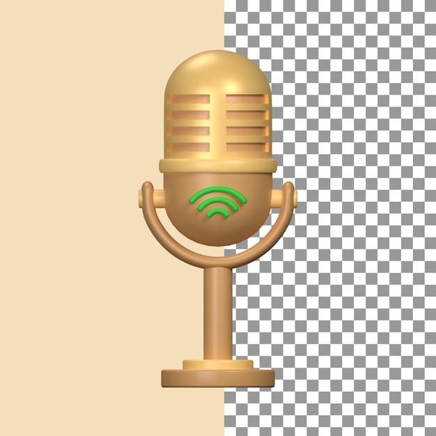 Microphone On in 3d render for graphic design web presentation or other