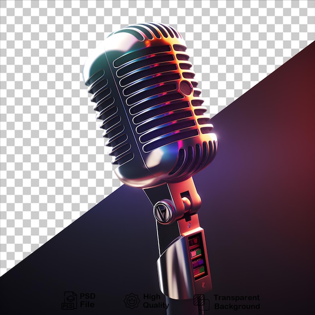 microphone 3d render isolated on transparent background include png file