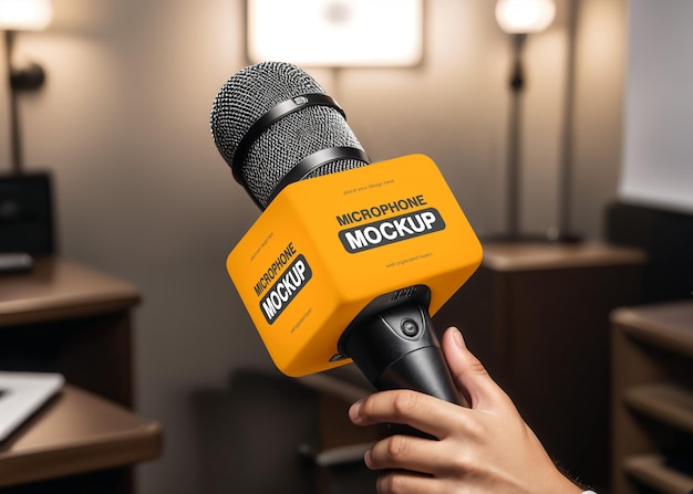 Microphone mockup psd template