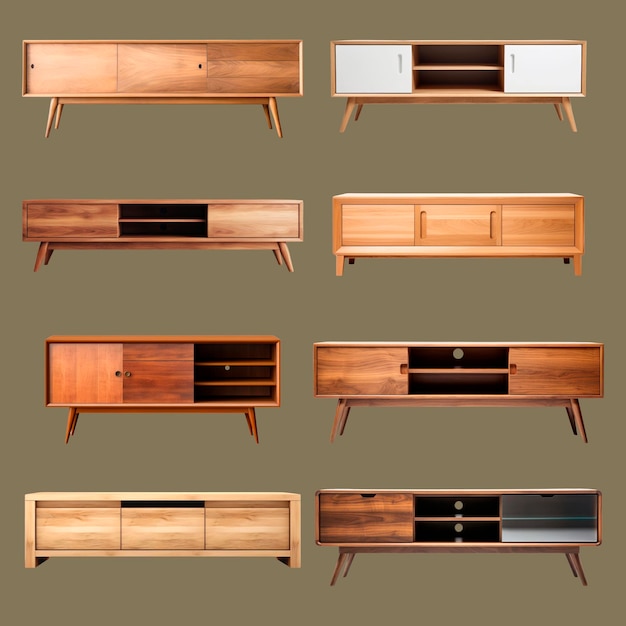 PSD midcentury modern wooden sideboards