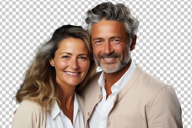 PSD middle aged couple isolated on transparent background