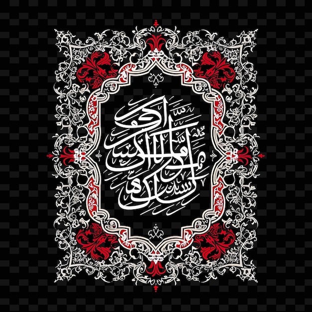 Middle Eastern Calligraphy With Quranic Verses Borderlines D PNG Unique Stylized Motifs Designs