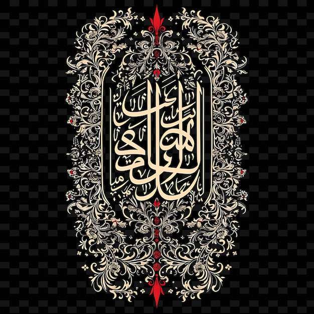 Middle Eastern Calligraphy With Quranic Verses Borderlines D PNG Unique Stylized Motifs Designs