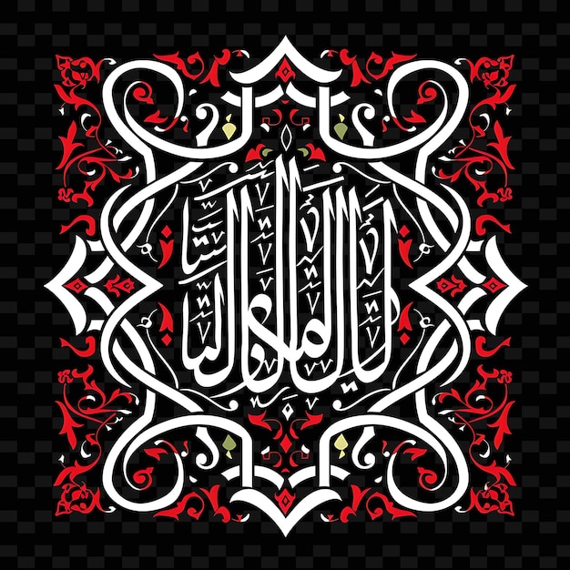 Middle Eastern Calligraphy With Quranic Verses Borderlines D PNG Unique Stylized Motifs Designs