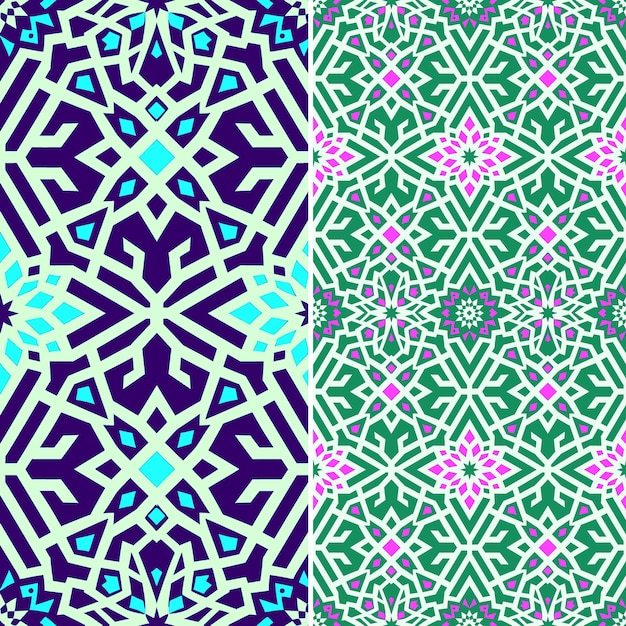 Middle Eastern Mosaic Patterns With Geometric Shapes and Ara Creative Abstract Geometric Vector