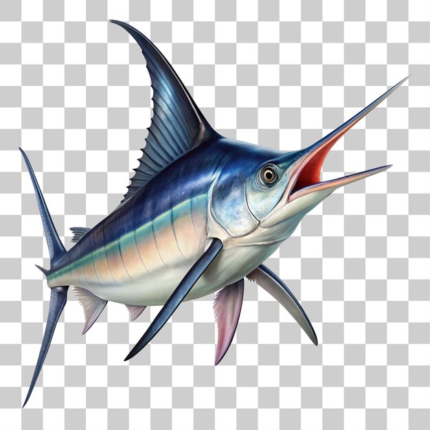 PSD a mighty swordfish isolated on transparent background