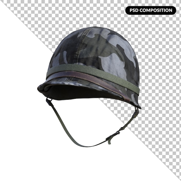 Military helmet isolated 3d