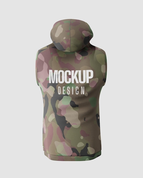 Military shirt sleeveless back 3d illustration