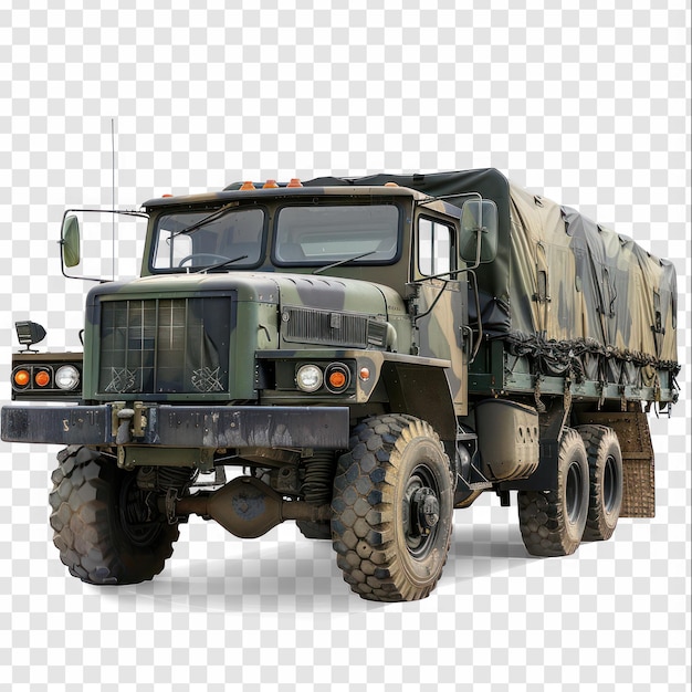 military truck on transparency background PSD