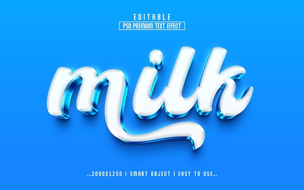 Milk 3D Editable Psd Text Effect Style