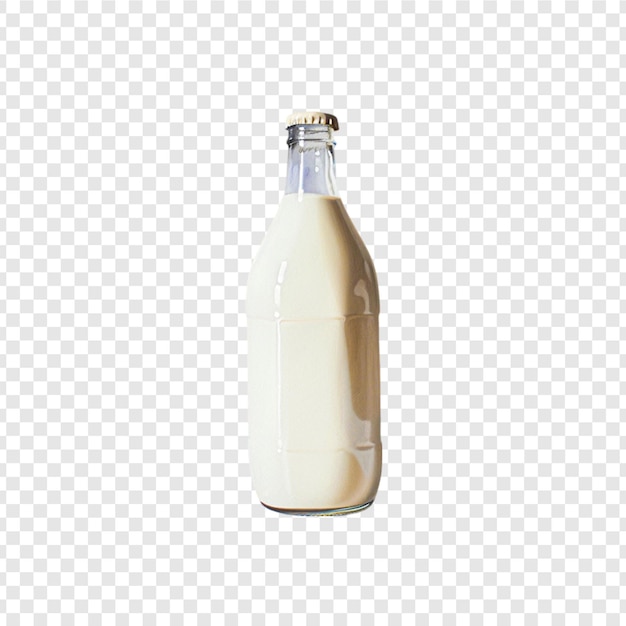 PSD milk bottle isolated on transparent background