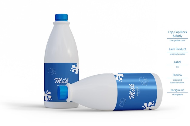 Milk bottle mockup