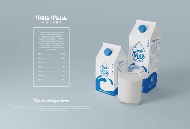 Milk brick mockup