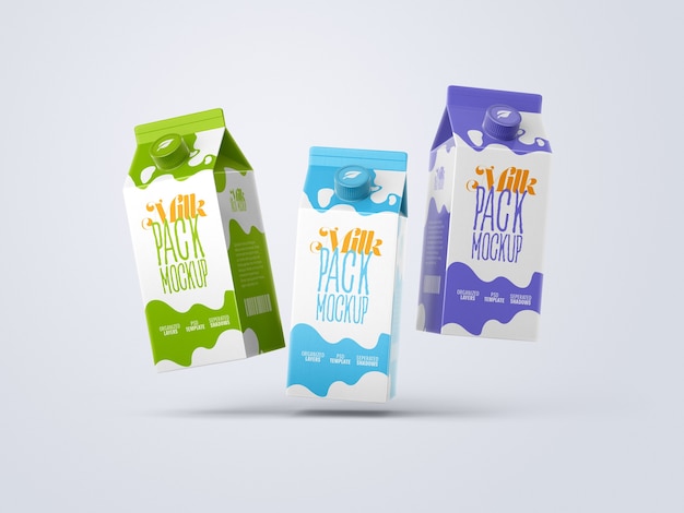 Milk Carton Box Mockup 