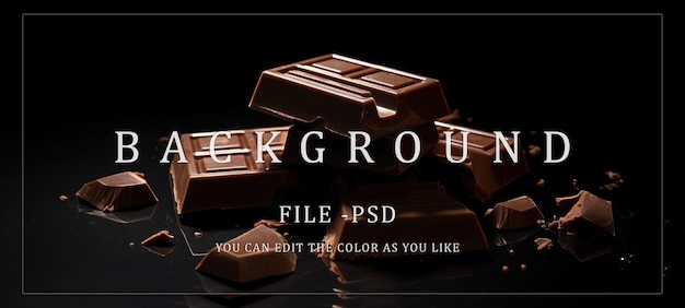 PSD milk chocolate bars on a black background