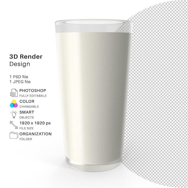 Milk Glass 3D Modeling PSD File Realistic Milk Glass