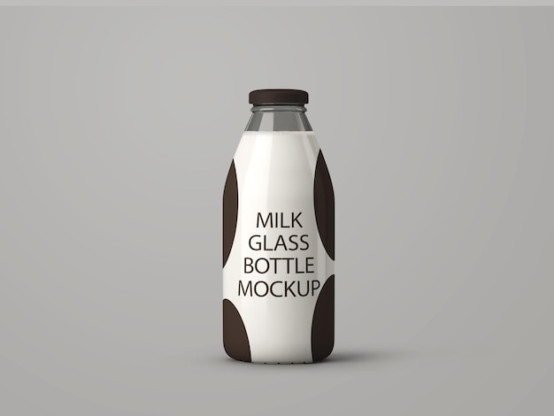 Milk Glass Bottle Mockup