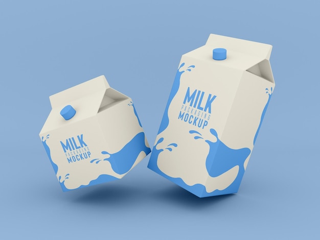 Milk packaging box mockup