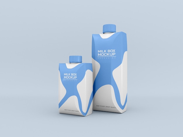 Milk packaging box mockup