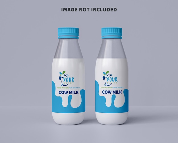 Milk packaging Glassy Bottle mockup