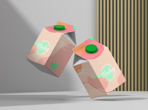 milk packaging mockup design