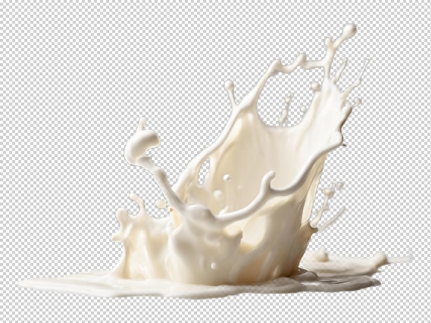 Milk splash 3d render isolated transparent background high quality