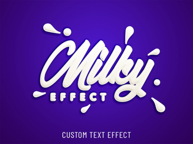 Milk splash custom text effect