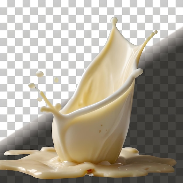 Milk splash element isolated on transparent background