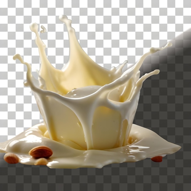 Milk splash element isolated on transparent background