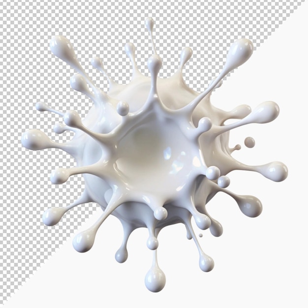 PSD milk splash isolated on transparent background