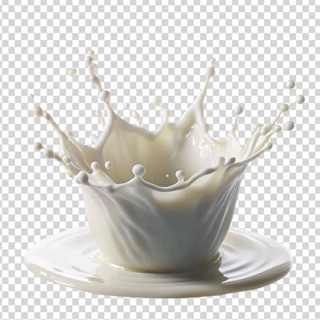 Milk splash on transparent background