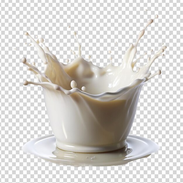 Milk splash on transparent background