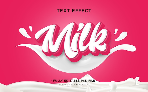 PSD milk text effect