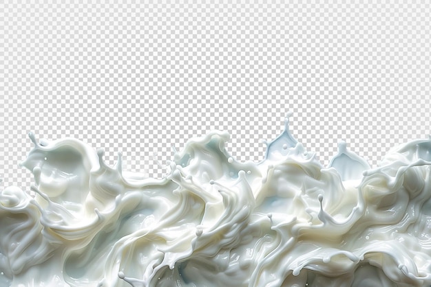 PSD milk wave png splashes of white milk isolated on transparent background generative ai