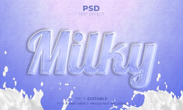 Milky 3D editable text effect