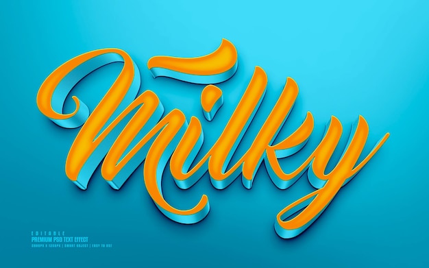 Milky editable premium psd text effect