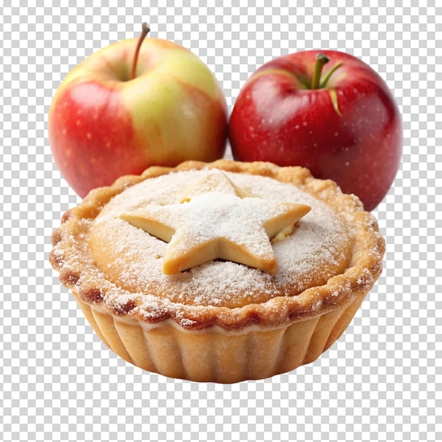 PSD mince pie apple isolated white background