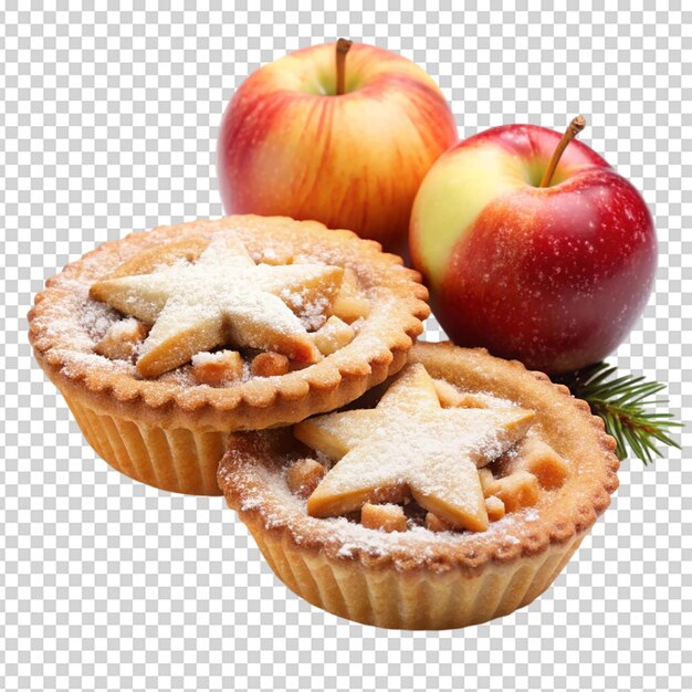 PSD mince pie apple isolated white background