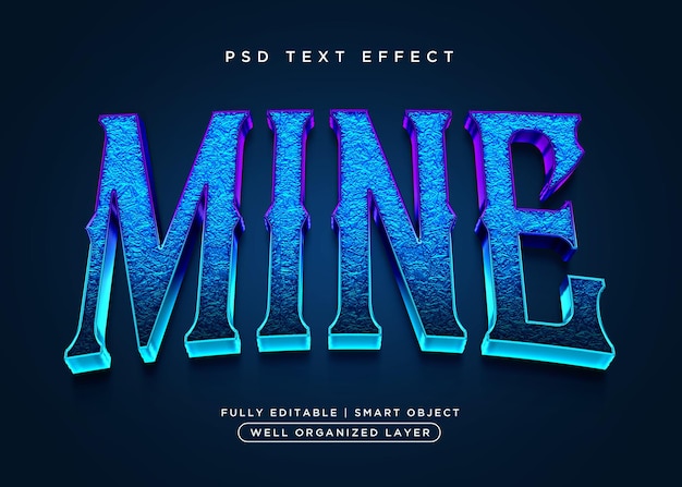 Mine 3d style text effect