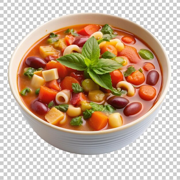 PSD minestrone soup 0n transparent backgruond