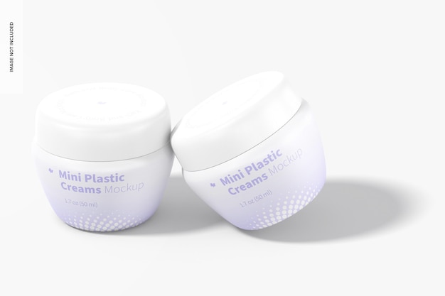 Mini Plastic Cream Jars with Lid mockup