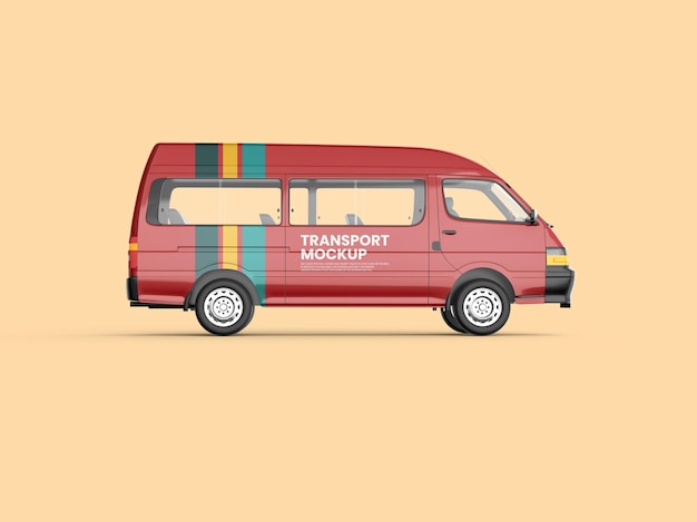 Minibus side view Mockup Template