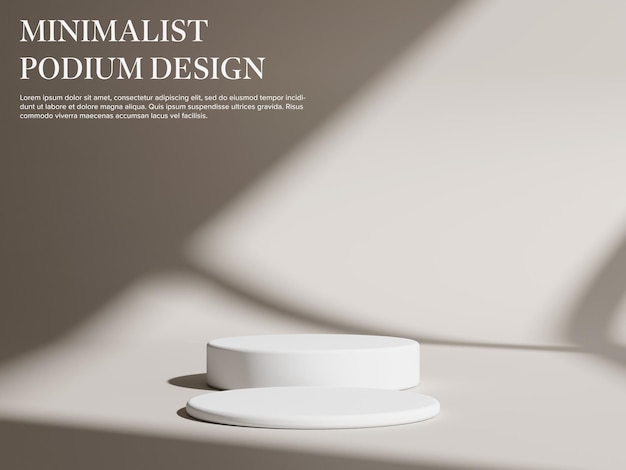 PSD minimal 3d podium design with minimalist aesthetic background