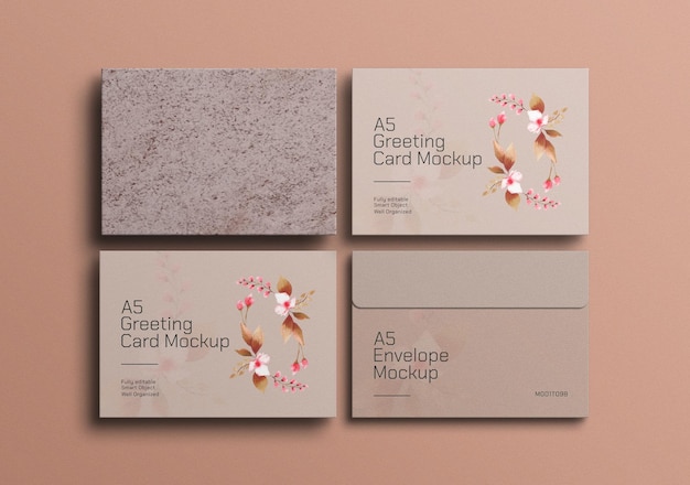 Minimal A5 greeting card mockup