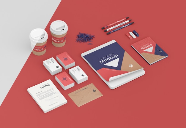 Minimal assortment of stationery objects